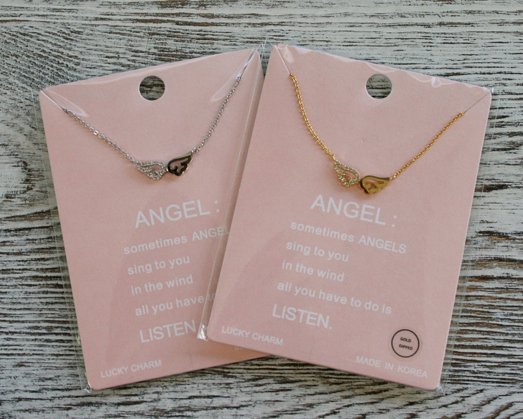 Two Sided Angel Wing Necklace